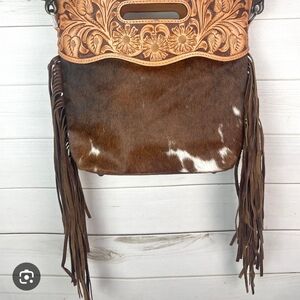 American Darling Brown and Cream Leather Crossbody Bag